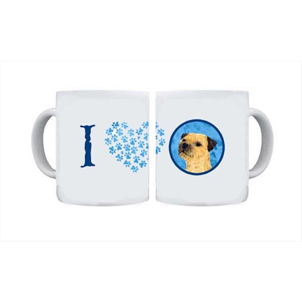 Carolines Treasures 15 oz. Border Terrier Dishwasher Safe Microwavable Ceramic Coffee Mug - LH9368BU-CM15