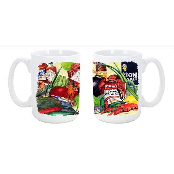 Carolines Treasures Carolines Treasures 1020CM15 Spices and Crawfish Dishwasher Safe Microwavable Ceramic Coffee Mug - 1020CM15