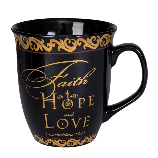 Dicksons Faith Hope Love 1 Corinthians 1313 Ceramic Mug Black - MUG104FHL