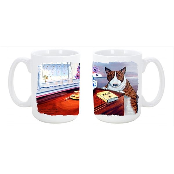 Carolines Treasures Bull Terrier Dishwasher Safe Microwavable Ceramic Coffee Mug 15 oz. - 7249CM15