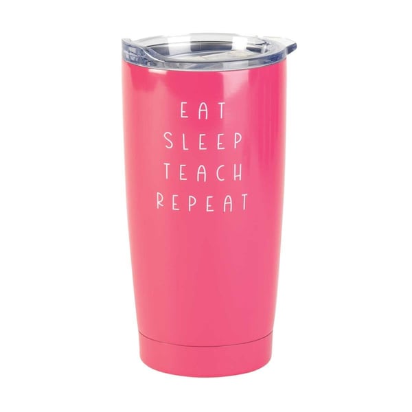 Dicksons 20 oz Eat Sleep Teach Repeat Pink Tumbler - SSTUMPK-33