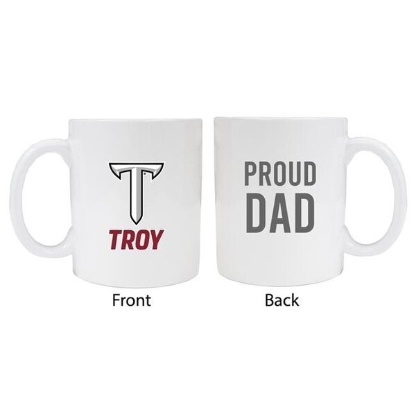 R & R Imports R & R Imports MUG2-C-TROY20 DAD Troy University Proud Dad White Ceramic Coffee Mug - Pack of 2 - MUG2-C-TROY20 DAD