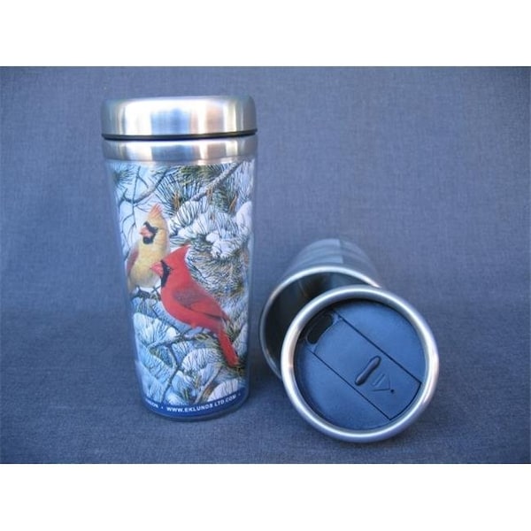 Songbird Essentials Songbird Essentials SEEK7501 7.5" x 3.5" x 3.5" Fire in the Snow Thermal Mug - SEEK7501