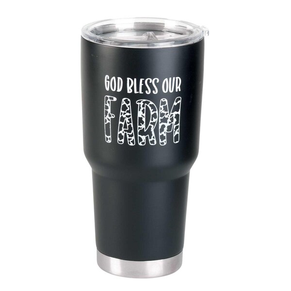 Dicksons 30 oz God Bless Our Farm Tumbler, Black - SSTUM30B-6