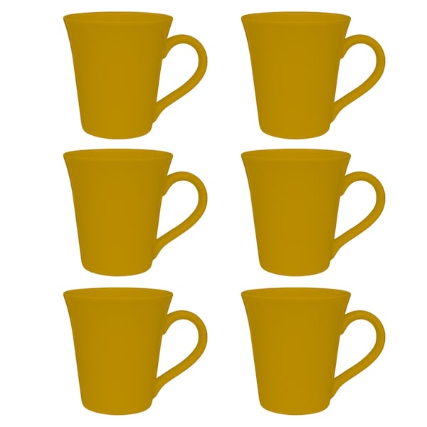 Manhattan Comfort Coup 12 Mugs (11.16 oz.) in Yellow - 2-AM94-0490