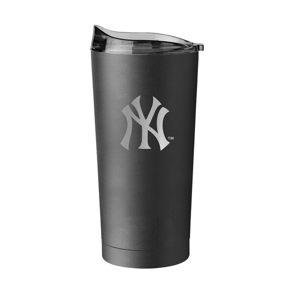 Logo Brands New York Yankees 20oz Etch Black Powder Coat Tumbler - 520-S20PT-BLK-9