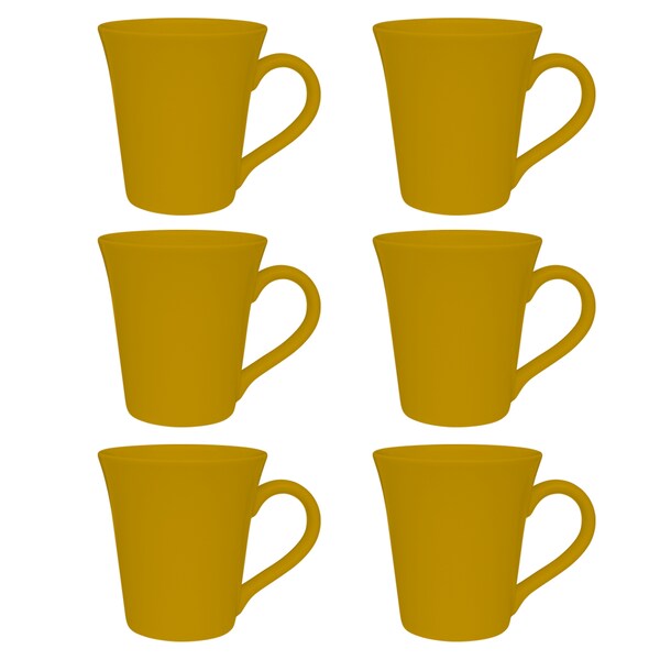 Manhattan Comfort Coup 6 Mugs (11.16 oz.) in Yellow - AM94-0490
