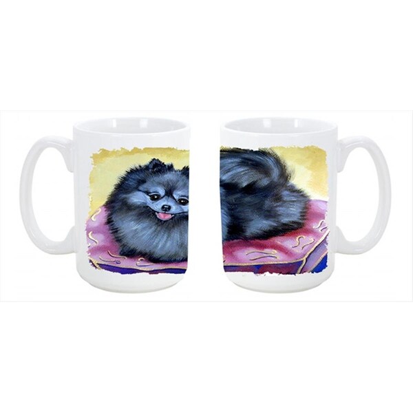 Carolines Treasures Pomeranian Dishwasher Safe Microwavable Ceramic Coffee Mug 15 oz. - 7503CM15