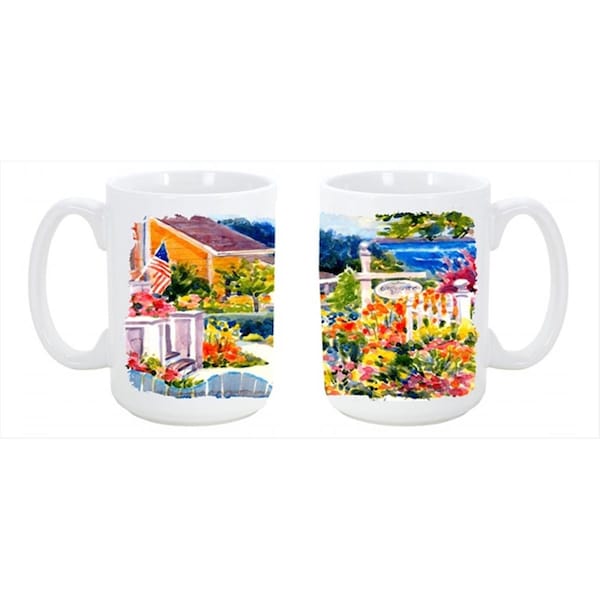 Carolines Treasures Seaside Beach Cottage Dishwasher Safe Microwavable Ceramic Coffee Mug - 6032CM15