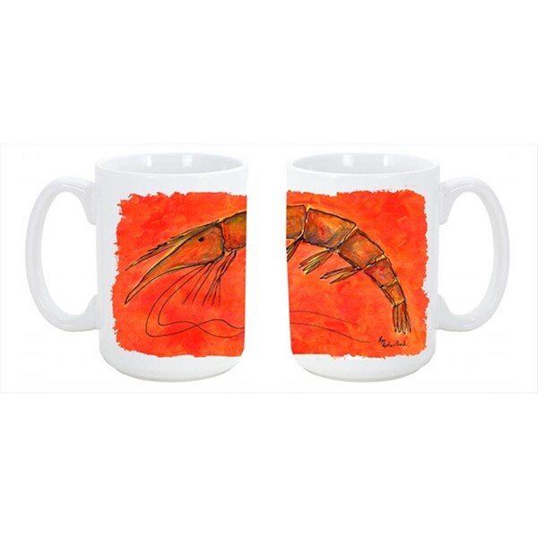 Carolines Treasures Shrimp Dishwasher Safe Microwavable Ceramic Coffee Mug 15 oz. - RDR2012CM15
