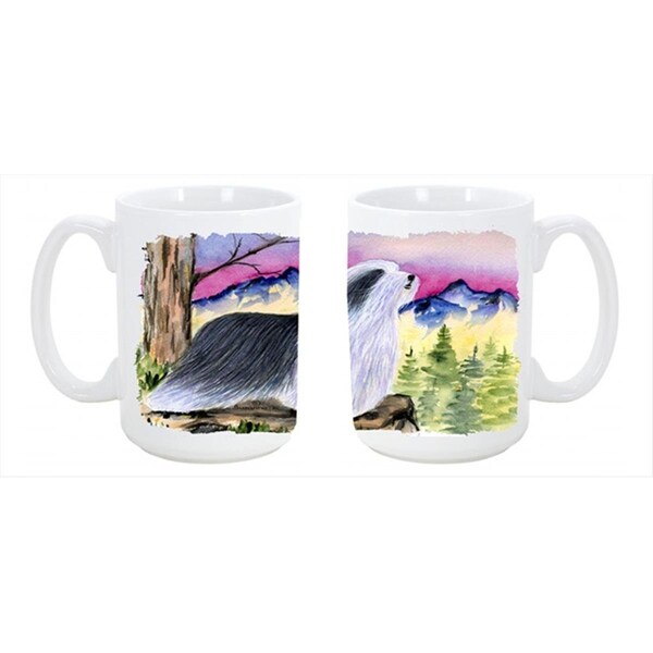 Carolines Treasures Bearded Collie Dishwasher Safe Microwavable Ceramic Coffee Mug 15 oz. - SS8338CM15