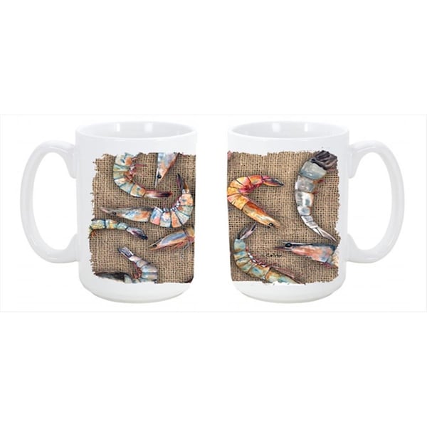 Carolines Treasures Shrimp Dishwasher Safe Microwavable Ceramic Coffee Mug 15 oz. - 8738CM15