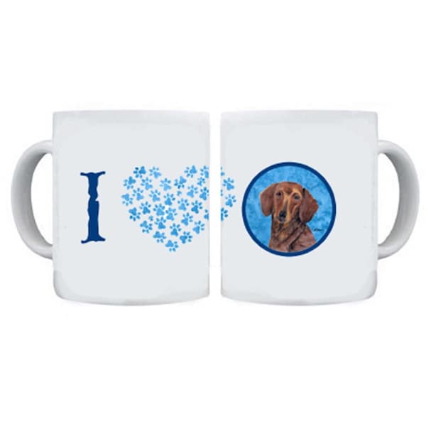 Carolines Treasures 15 oz. Dachshund Dishwasher Safe Microwavable Ceramic Coffee Mug - SC9137BU-CM15