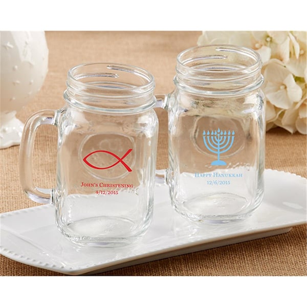 Kate Aspen 16 oz Personalized Mason Jar Mug - Religious - 30036NA-RL