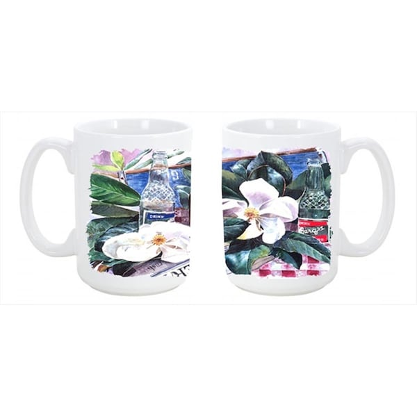 Carolines Treasures Barqs and Magnolia Dishwasher Safe Microwavable Ceramic Coffee Mug - 1009CM15