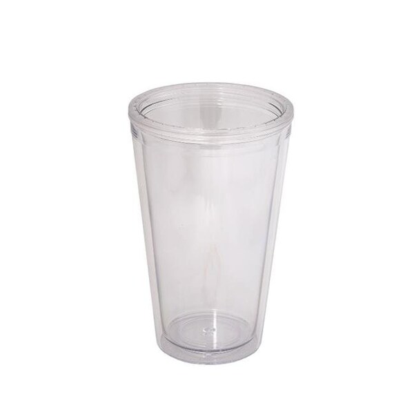 Debco Debco DA8321 500 ml 17 oz Double Walled Tumbler with Straw - Clear mug /  - 12 Pack - DA8321