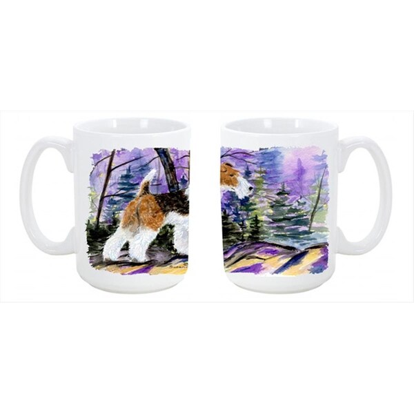 Carolines Treasures Fox Terrier Dishwasher Safe Microwavable Ceramic Coffee Mug 15 oz. - SS8630CM15