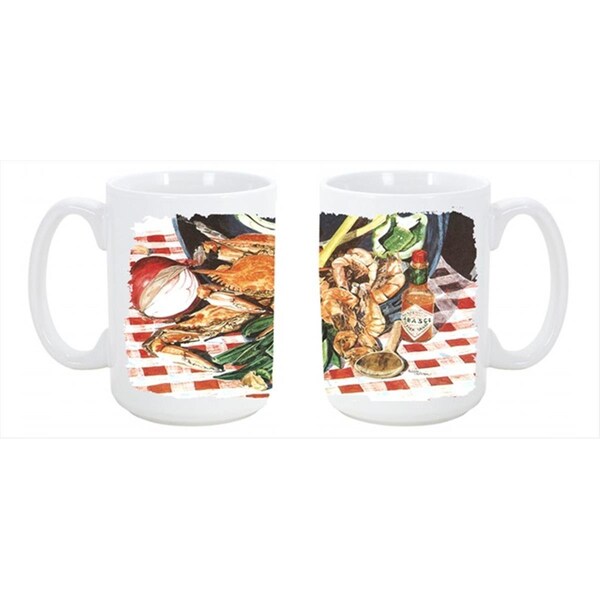 Carolines Treasures Crab Boil Dishwasher Safe Microwavable Ceramic Coffee Mug 15 oz. - 8537CM15