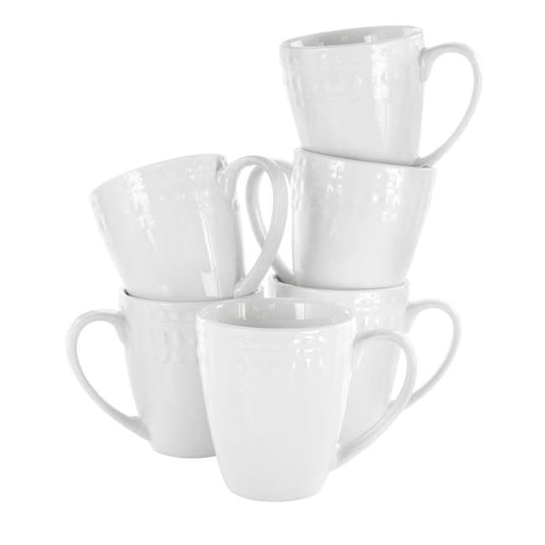 Elama Elama EL-CARA6PC Cara Porcelain Cup Set; White - 6 Piece - EL-CARA6PC