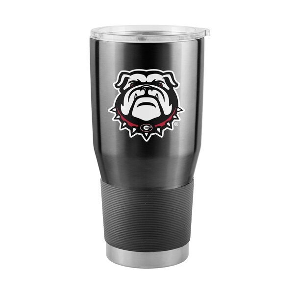Logo Brands Georgia 30oz Bulldog on Black Gameday Stainless Steel Tumbler - 142-S30T-1B