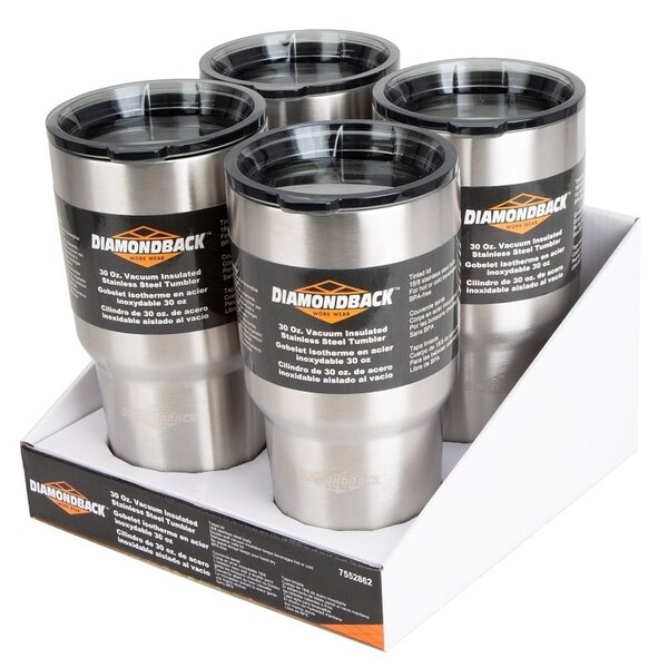 Diamondback Vacuum Insulated Tumbler, 30 oz Capacity, Stainless Steel, Insulated - BP-Y01O