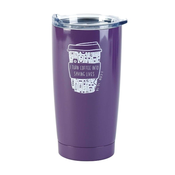 Dicksons 20 oz Nurse I Turn Coffee Purple Tumbler - SSTUMPU-12