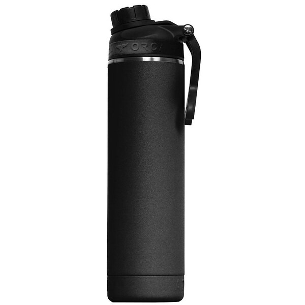 Orca Hydration Bottle, 22 oz Capacity, 188 Stainless Steel, Black, PowderCoated - ORCHYD22BK/BK/BK