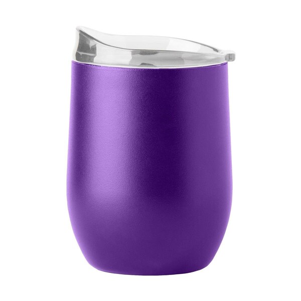 Logo Chair 16 oz Plain Purple Powder Coat Curved Beverage Tumbler - 001-S16PB-PUR