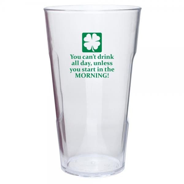 Zees Creation 16 oz Pint Glass Ever DrinkWare Tumbler - Saint Patricks Day Drink All Day - ED1010-SP1