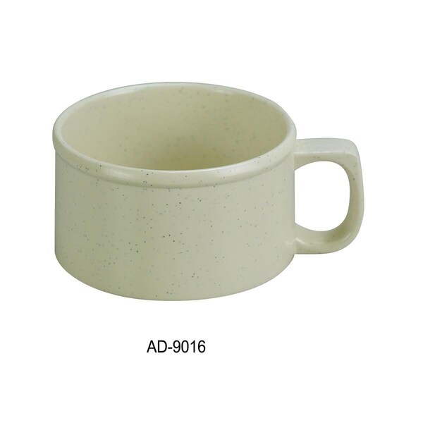 Yanco 3.875 in. 8 oz Ardis Soup Mug - Melamine, White, 48PK - AD-9016
