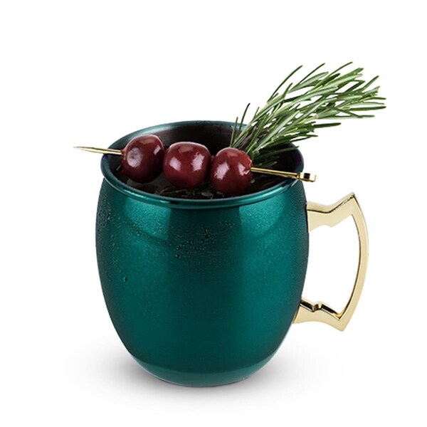 Twine 16 oz Rustic Holiday Emerald Moscow Mule Mug, Green - 6124