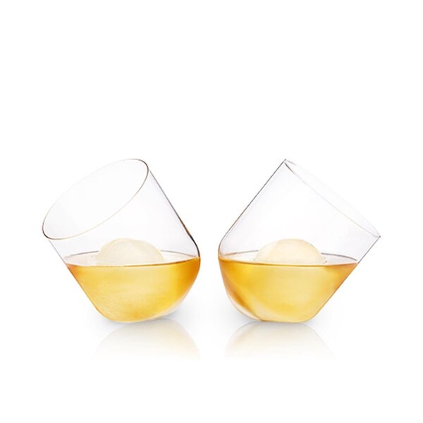 Viski Rolling Crystal Whiskey Tumblers - Set of 2 - 9853