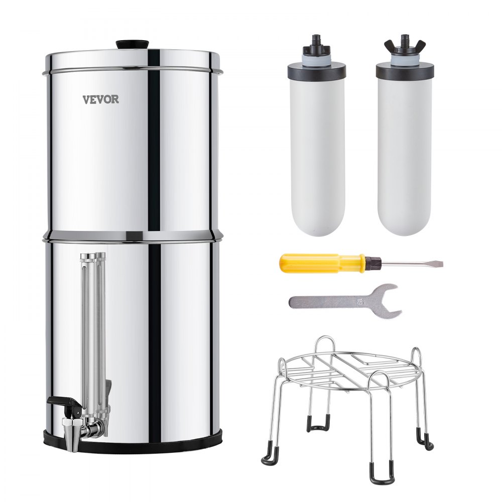 2.25G Gravity-fed Water Filter Countertop System Stainless Steel 2 Filters - ZLLSQ225GALH4MJ8HV0
