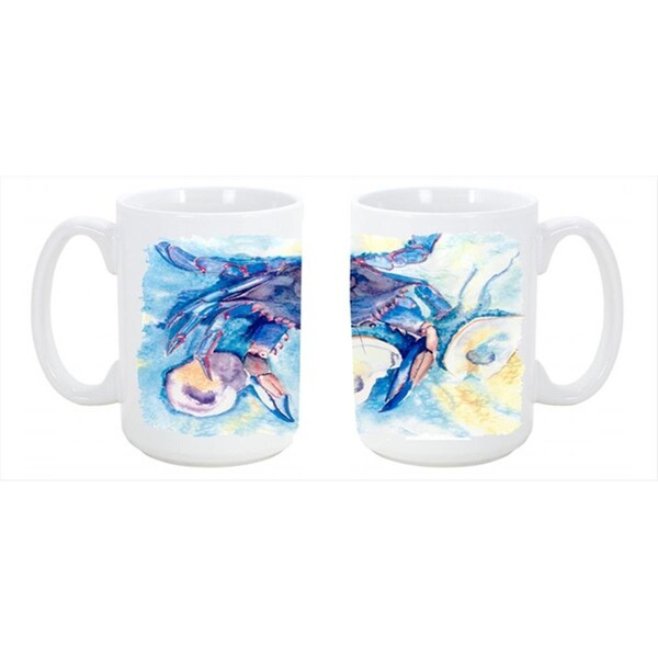 Carolines Treasures Crab Dishwasher Safe Microwavable Ceramic Coffee Mug 15 oz. - 8042CM15