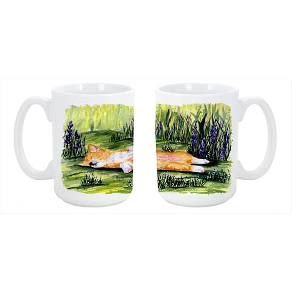 Carolines Treasures Corgi Dishwasher Safe Microwavable Ceramic Coffee Mug 15 oz. - SS8465CM15