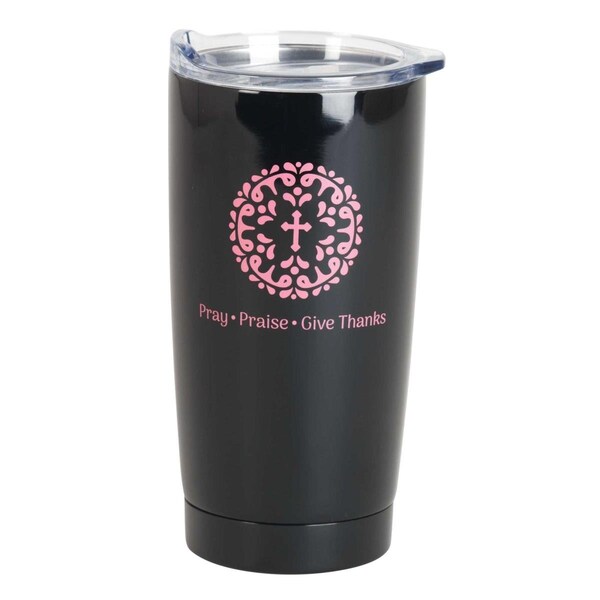 Dicksons 20 oz Unisex Pray Praise Give Tumbler, Black - One Size - SSTUMB-121