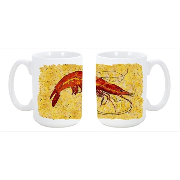 Carolines Treasures Shrimp Dishwasher Safe Microwavable Ceramic Coffee Mug 15 oz. - 8126CM15