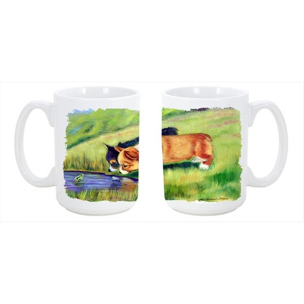 Carolines Treasures Corgi Dishwasher Safe Microwavable Ceramic Coffee Mug 15 oz. - 7292CM15