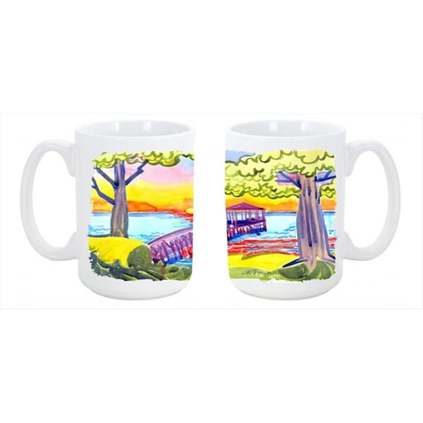 Carolines Treasures Dock at the pier Dishwasher Safe Microwavable Ceramic Coffee Mug 15 oz. - 6060CM15