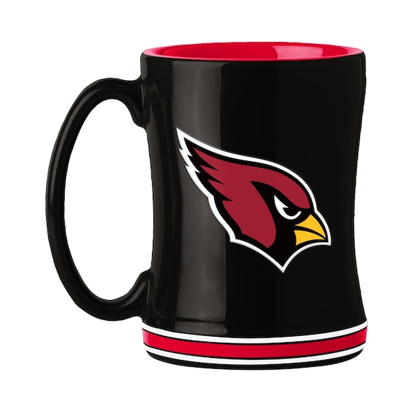 Logo Brands Arizona Cardinals 14oz Black Relief Mug - 601-C14RM-C1