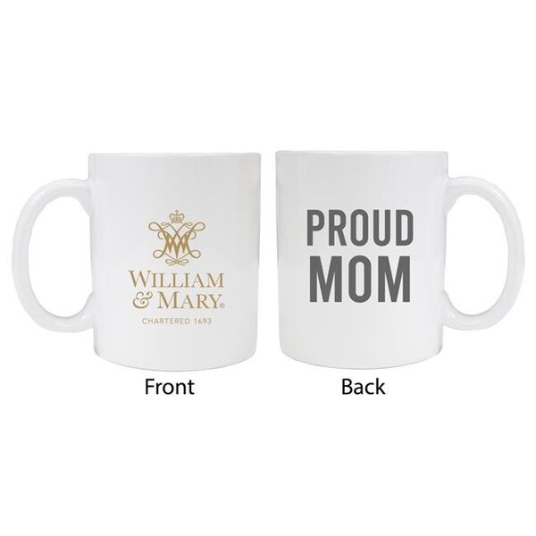 R & R Imports R & R Imports MUG-C-WAM20 WMOM William & Mary Proud Mom White Ceramic Coffee Mug - MUG-C-WAM20 WMOM
