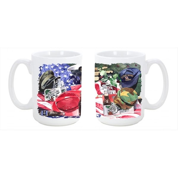 Carolines Treasures Barqs and Armed Forces Dishwasher Safe Microwavable Ceramic Coffee Mug - 1012CM15