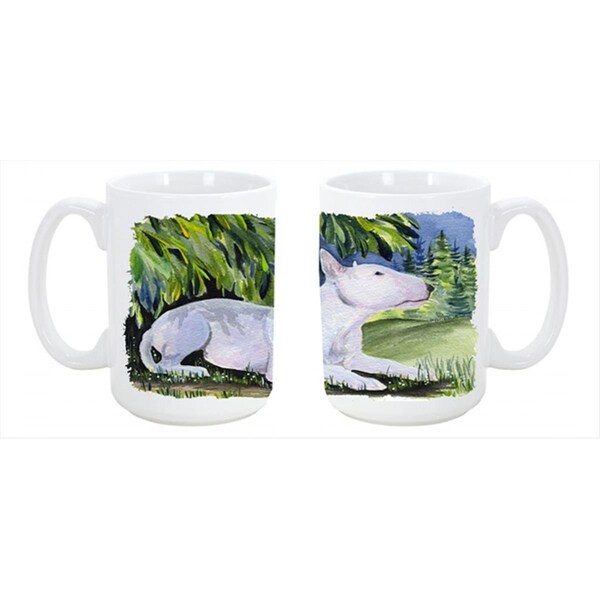 Carolines Treasures Bull Terrier Dishwasher Safe Microwavable Ceramic Coffee Mug 15 oz. - SS8266CM15