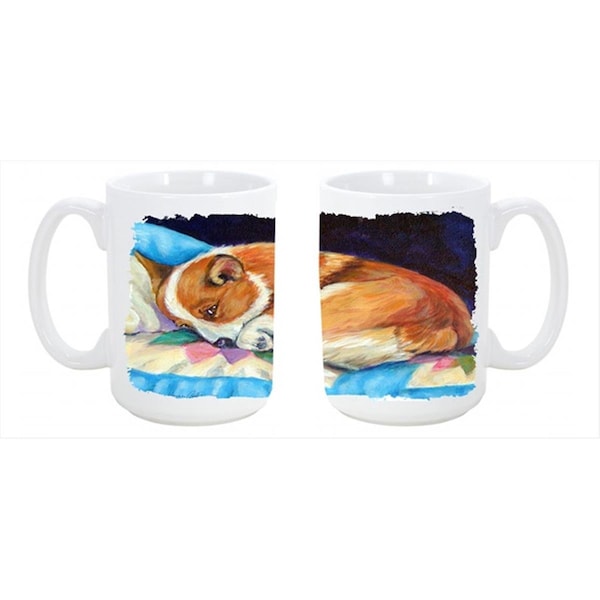 Carolines Treasures Corgi Dishwasher Safe Microwavable Ceramic Coffee Mug 15 oz. - 7291CM15