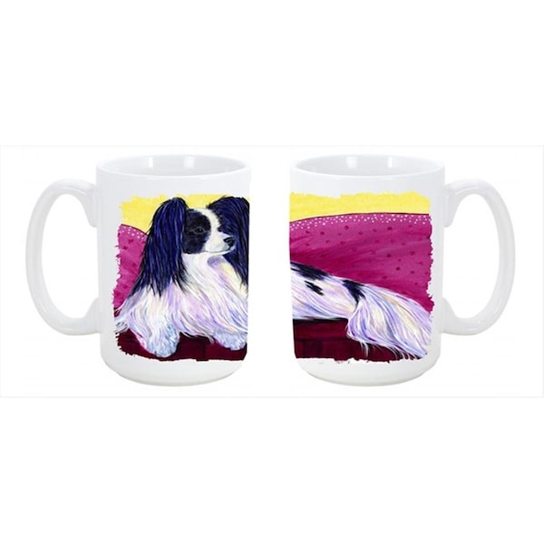 Carolines Treasures Papillon Dishwasher Safe Microwavable Ceramic Coffee Mug 15 oz. - SS8416CM15