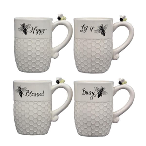 Desorden Ceramic Bee Mug Assortment of 4 Styles - DE3357188