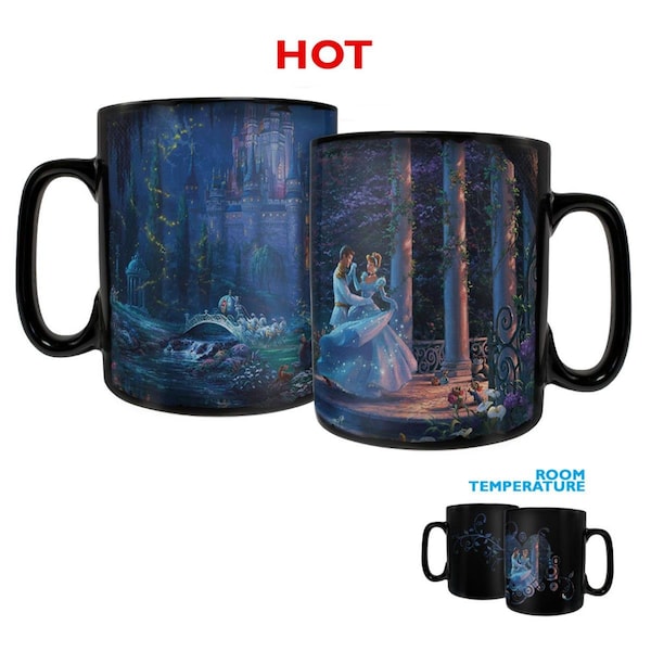 Trend Setters Thomas Kinkade Cinderella Dancing in the Starlight Clue Morphing Heat-Sensitive Mug - TR127231