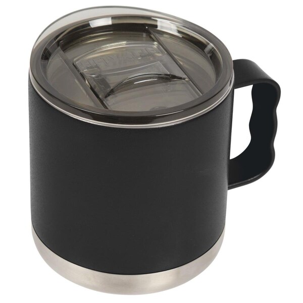 Icy-Hot Hydration 15 oz Double-Wall Vacuum Insulated Camp Mugs with Slide Lid, Matte Black - T15000003