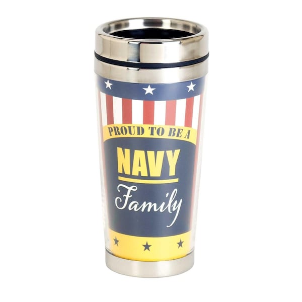 Dicksons 16 oz Proud Navy Family Travel Mug, Multi Color - One Size - SSMUG-322