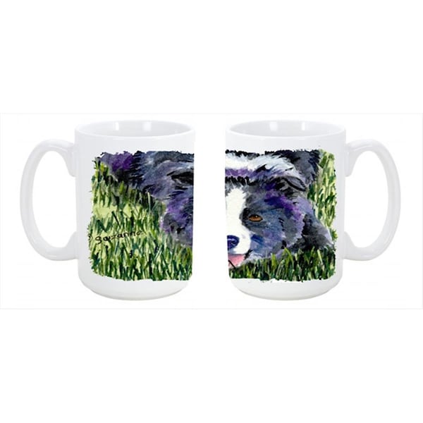 Carolines Treasures Border Collie Dishwasher Safe Microwavable Ceramic Coffee Mug 15 oz. - SS8836CM15
